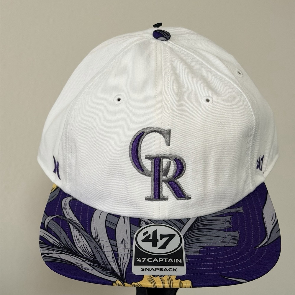 NEW Colorado Rockies '47 x Hurley Men Captain Snapback Tropical Sample Hat MLB